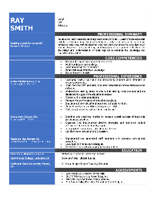 RY Resume example after